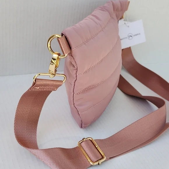 NWT PRETTY SIMPLE JOLIE PINK PUFFER BAG - Picture 5 of 12